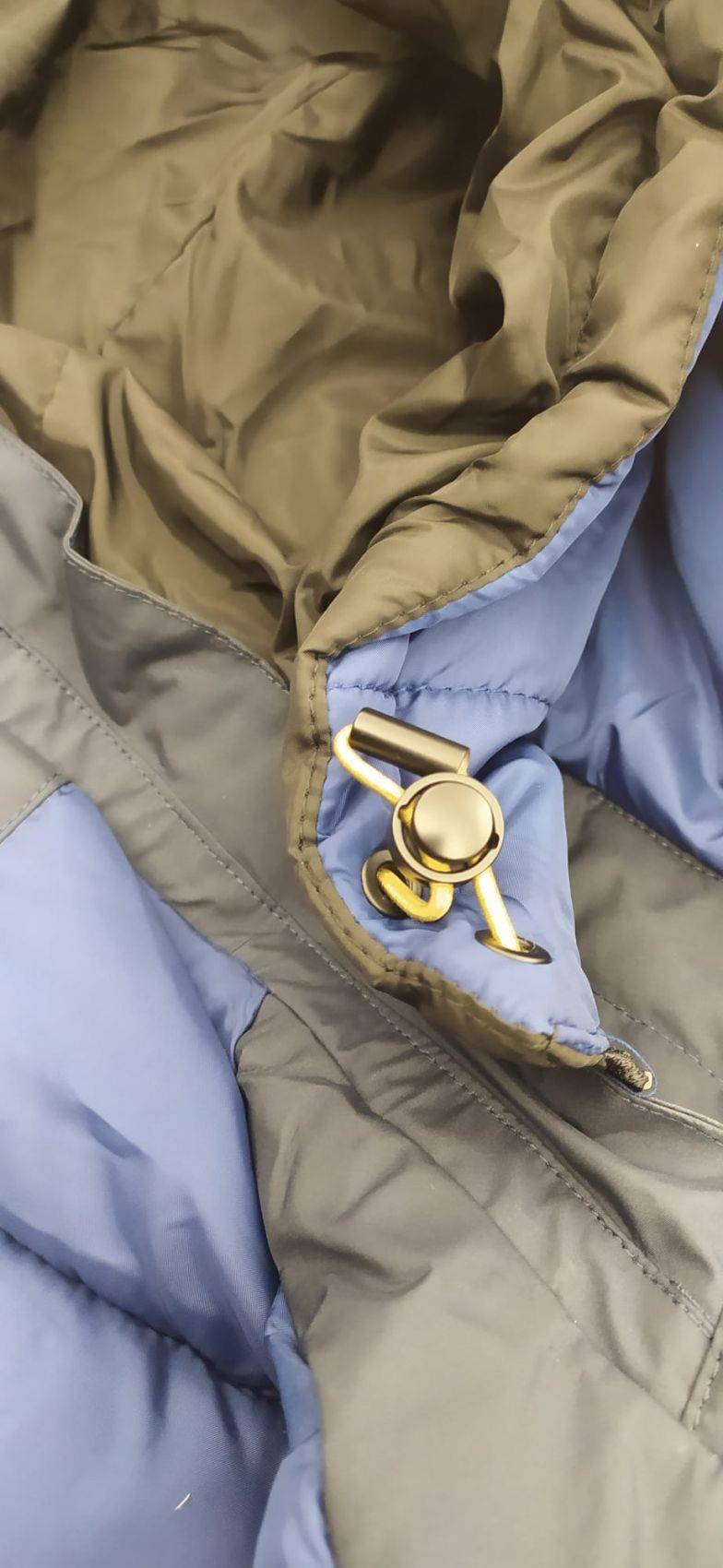 Adimari Parka in eco piuma blu adimari con cappuccio Saldi Di Fabbrica