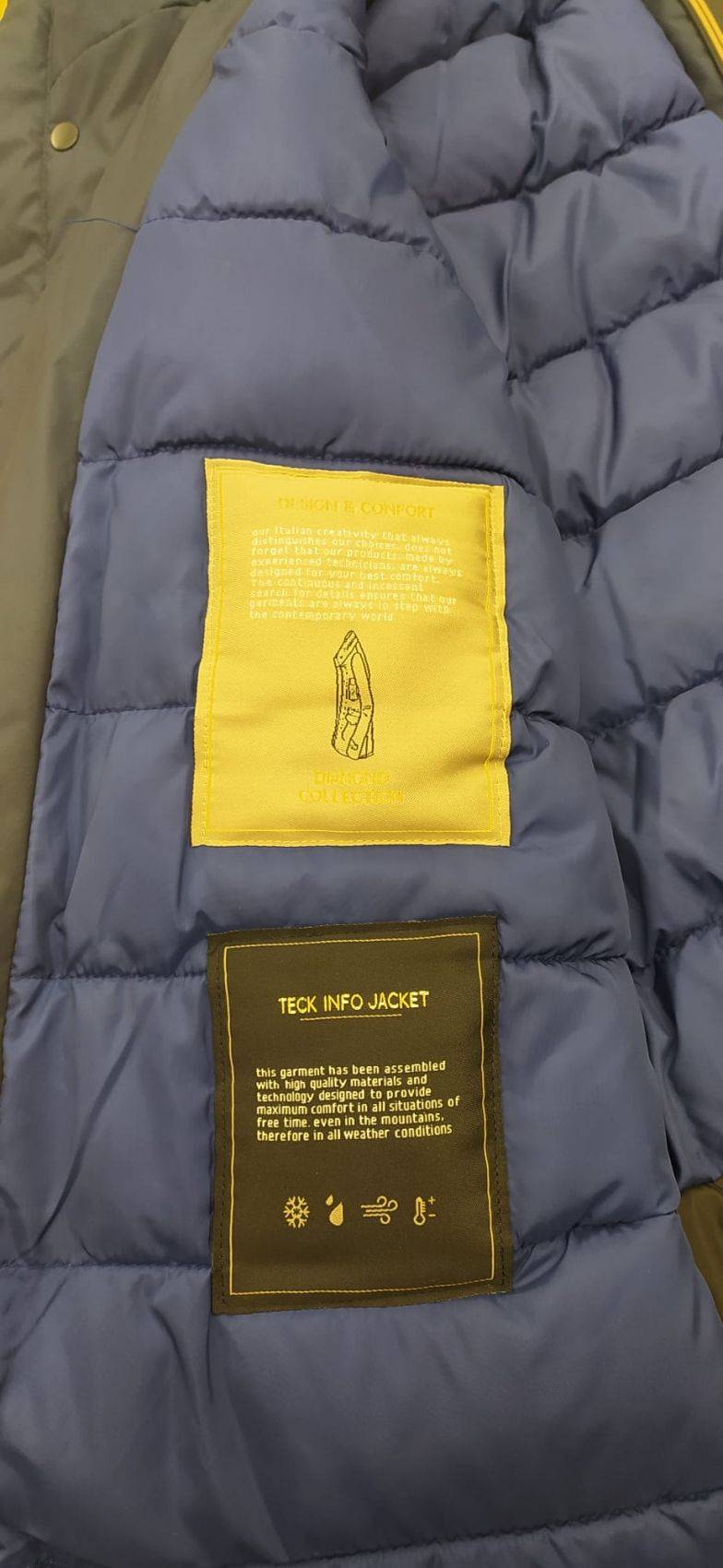 Adimari Parka in eco piuma blu adimari con cappuccio Saldi Di Fabbrica