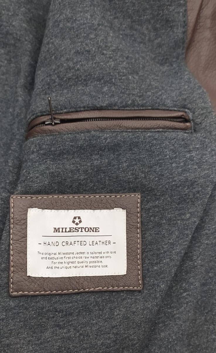 Milestone Giubbino bomber milestone marrone con elastico Nuova