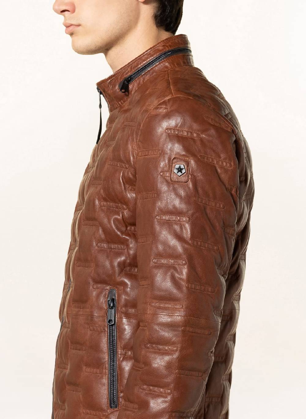 Milestone Giacca cognac trapuntata milestone in nappa di agnello Moda