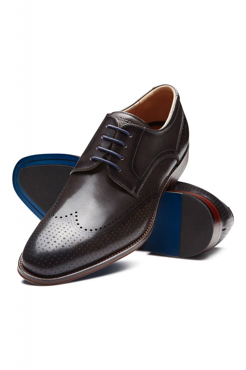 Digel Scarpa derby all'inglese grigio scuro elegante digel in vera pelle Online Outlet