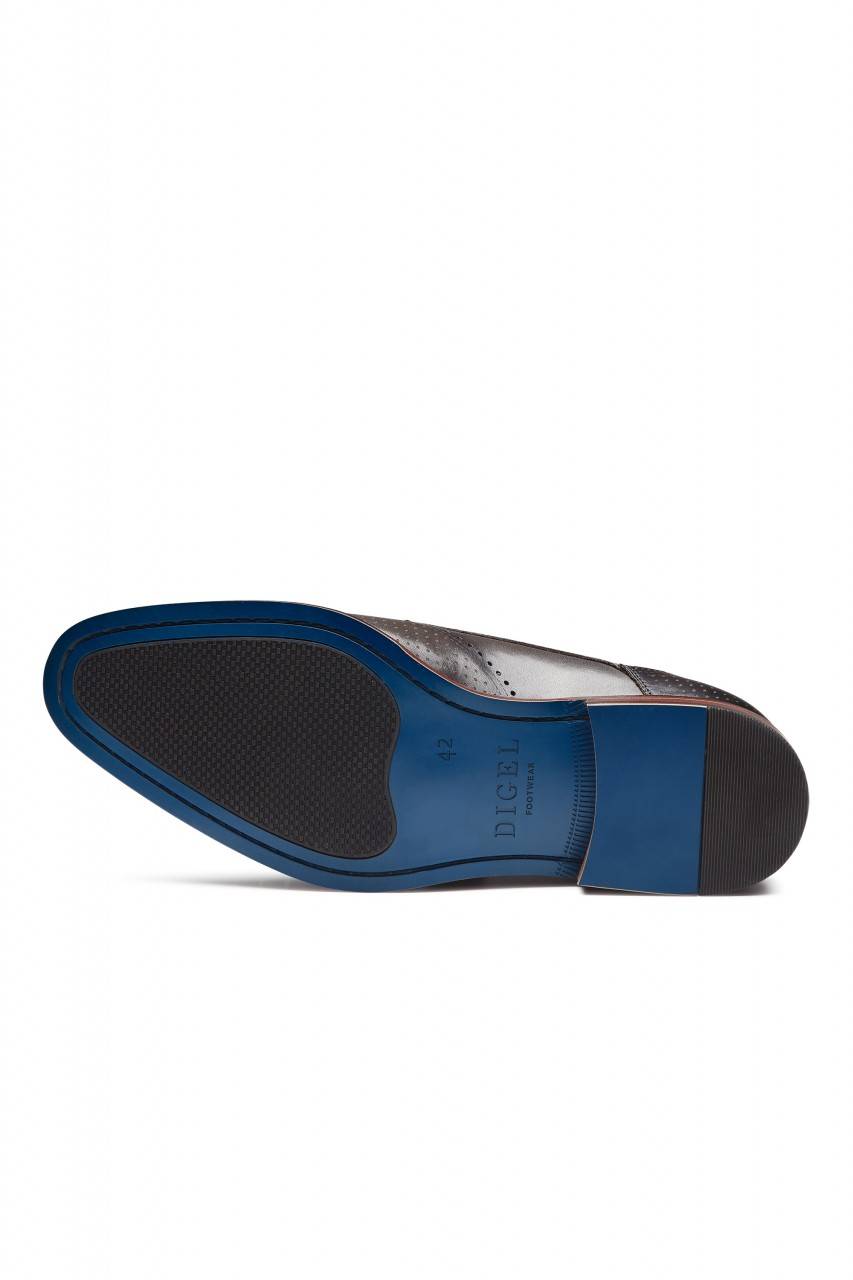 Digel Scarpa derby all'inglese grigio scuro elegante digel in vera pelle Online Outlet