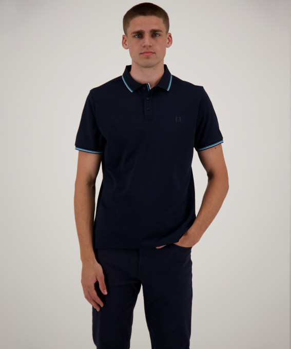 Ragman Polo blu scuro in tessuto performante ragman modern fit Prezzo Ridotto