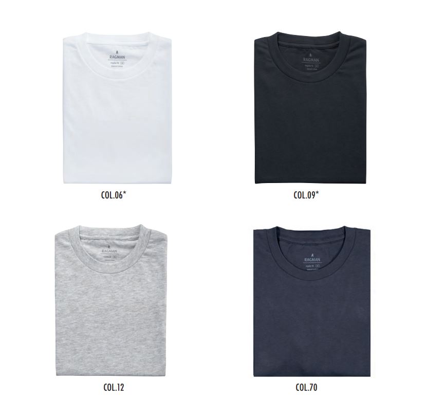 Ragman Due t-shirt blu ragman in puro cotone jersey Economico