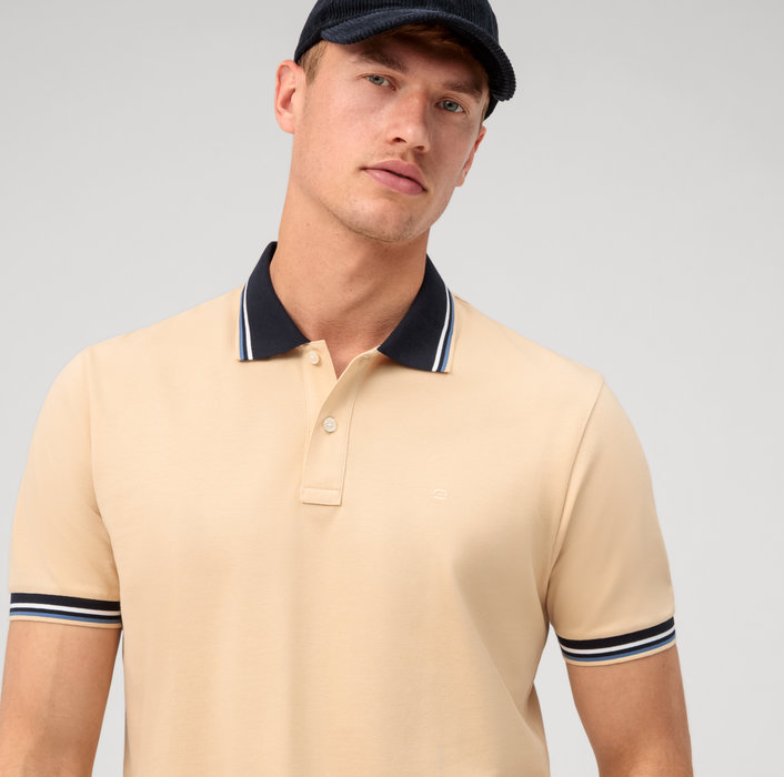 Olymp Polo beige naturale olymp regular fit cotone piqué Vendite Flash