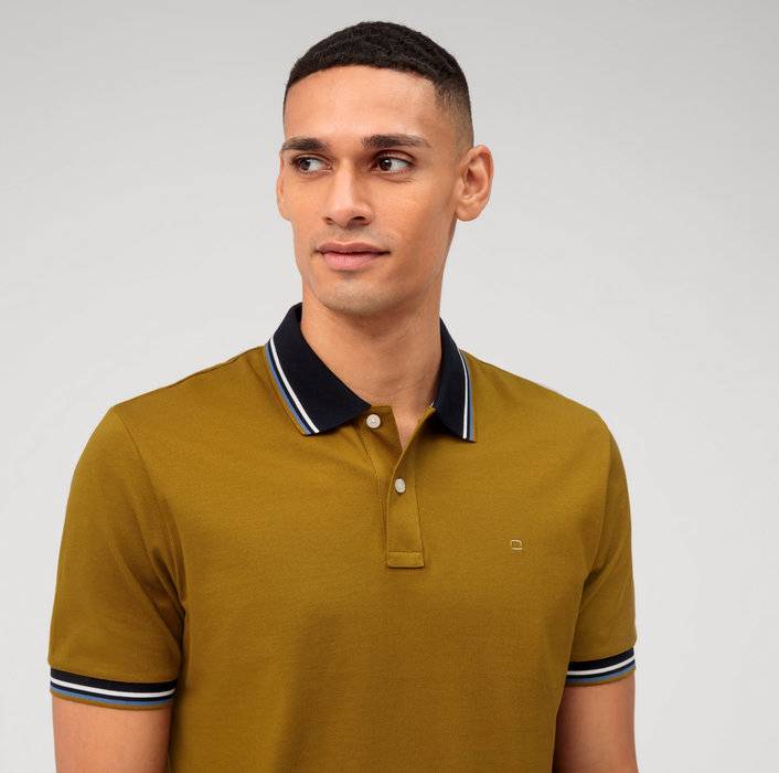 Olymp Polo color cachi olymp regular fit cotone piqué In Saldo