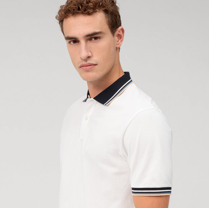 Olymp Polo bianca olymp regular fit cotone piqué Nuova