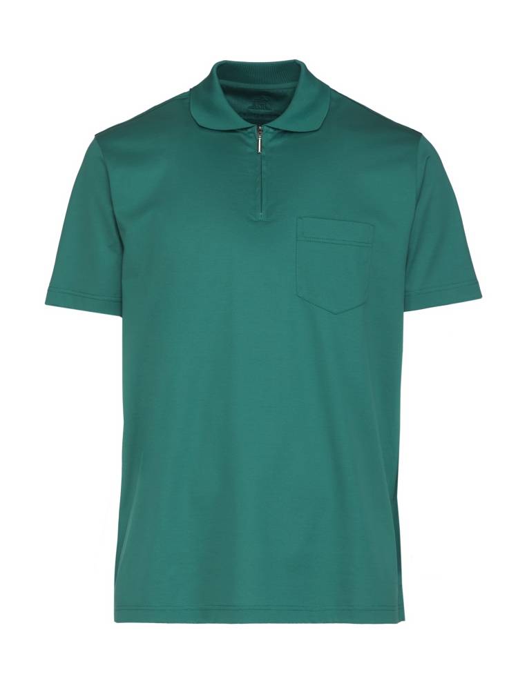 Montechiaro Polo zip montechiaro maniche corte in jersey filo di scozia con taschino Italia