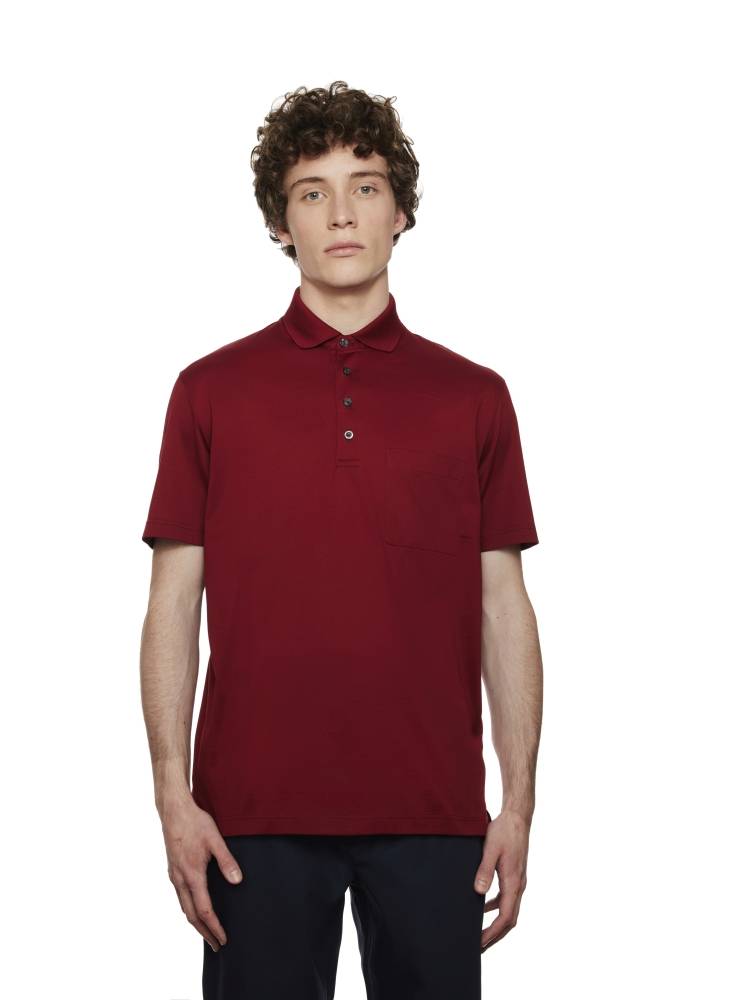 Montechiaro Polo montechiaro maniche corte in jersey filo di scozia con taschino