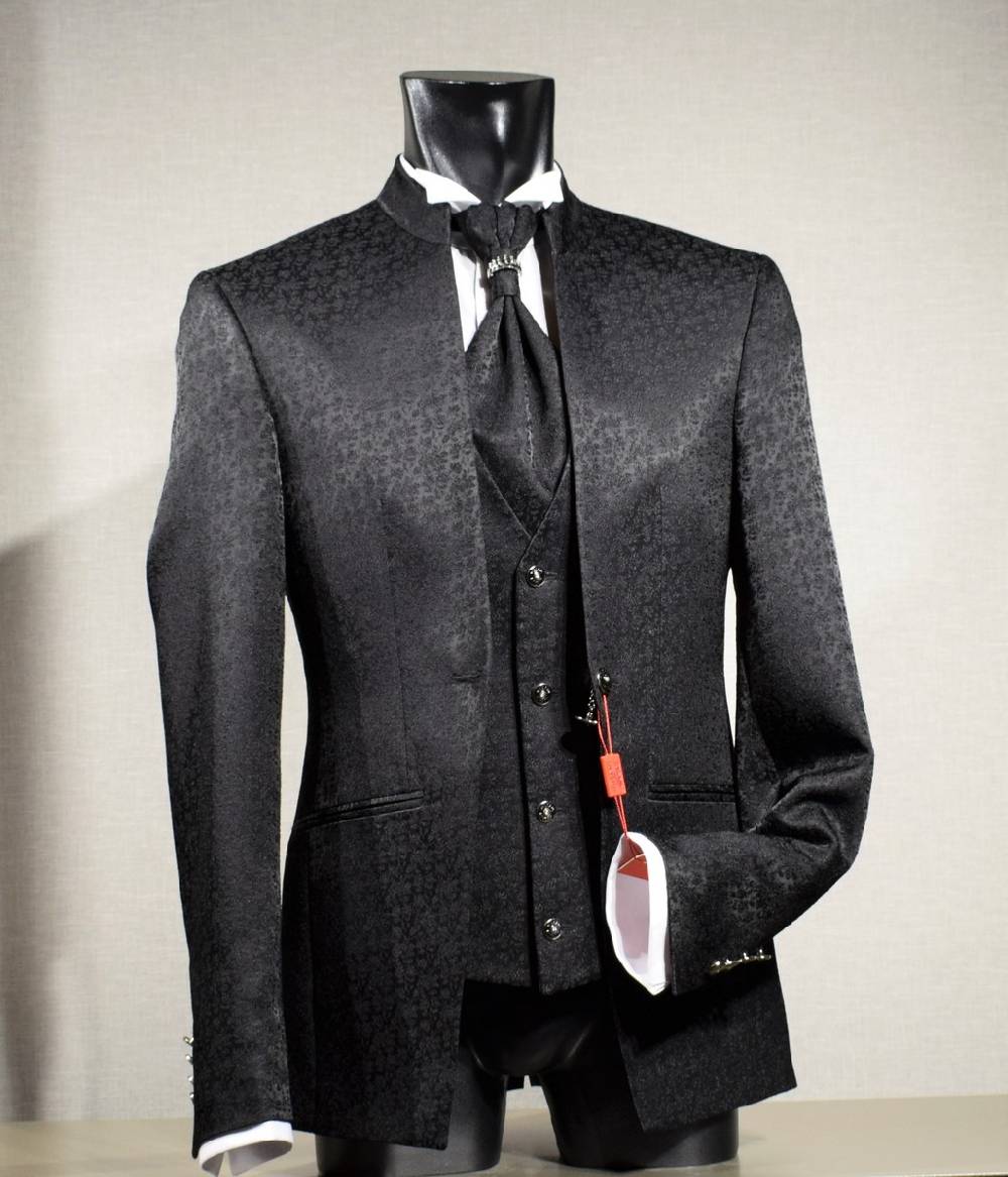 Musani Milano Cerimonia Abito musani cerimonia nero damascato slim fit Soddisfazione Garantita