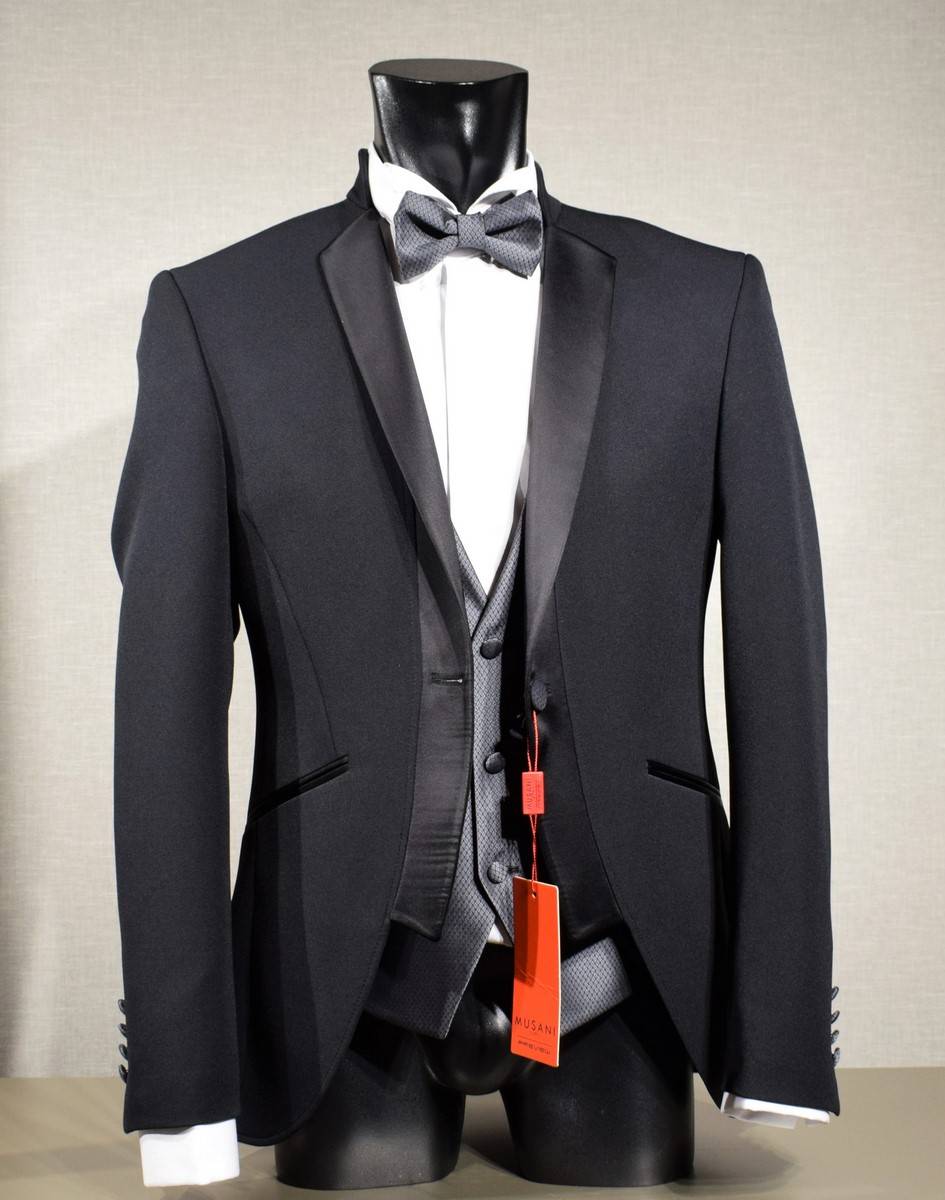 Musani Milano Cerimonia Smoking moderno slim fit nero musani cerimonia Qualità Garantita