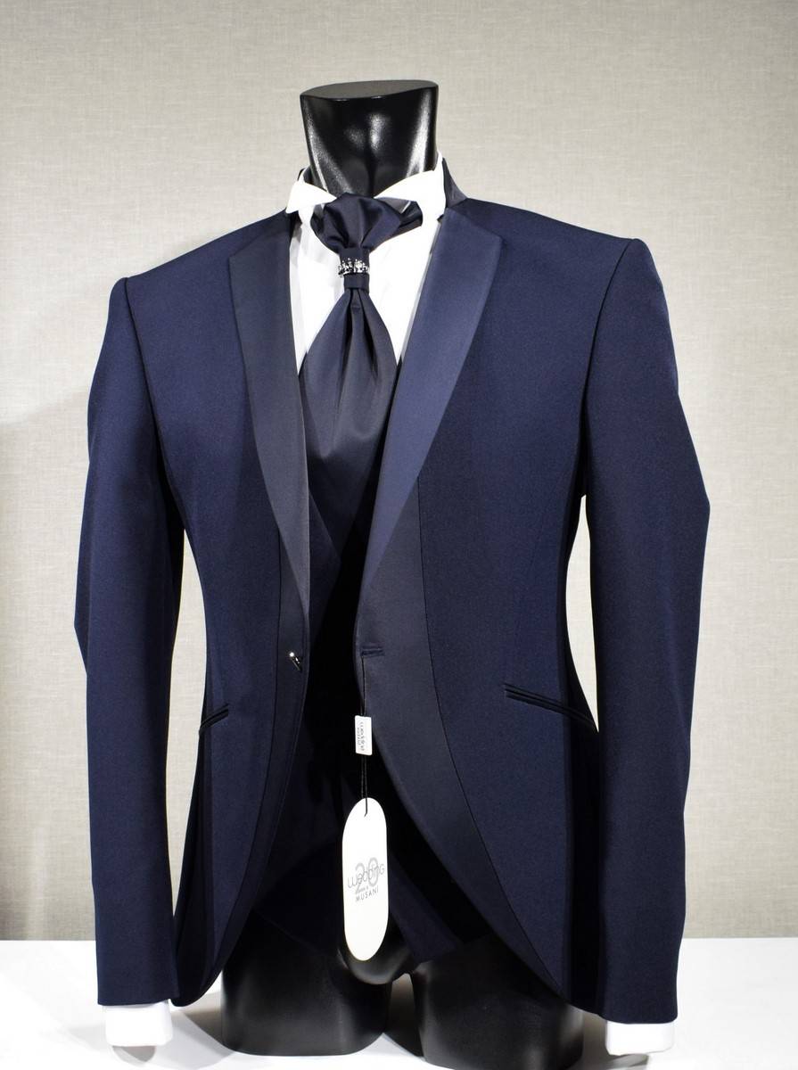 Musani Milano Cerimonia Abito smoking moderno blu musani slim fit Promozione Limitata