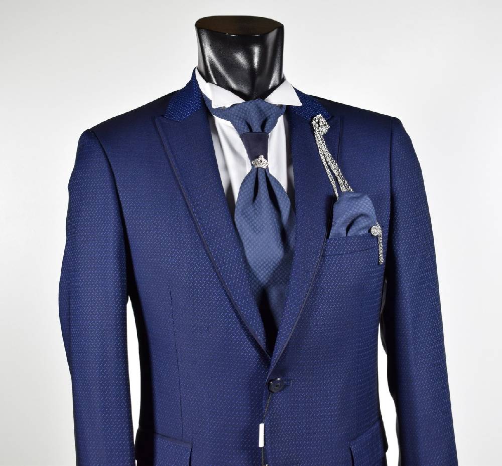 Musani Milano Cerimonia Abito musani cerimonia bluette slim fit con petto a lancia Affare Del Giorno