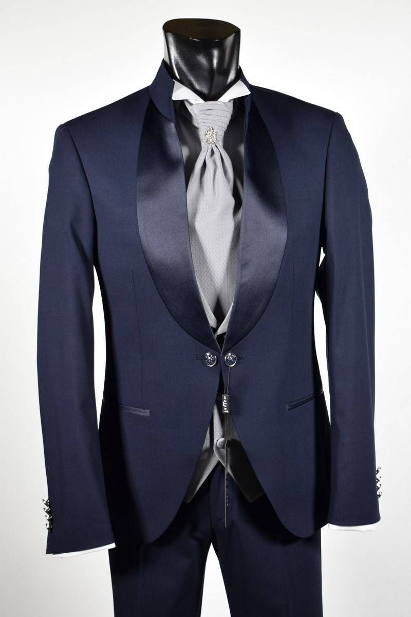 Musani Milano Cerimonia Abito musani cerimonia blu modello coreano slim fit Convenienza