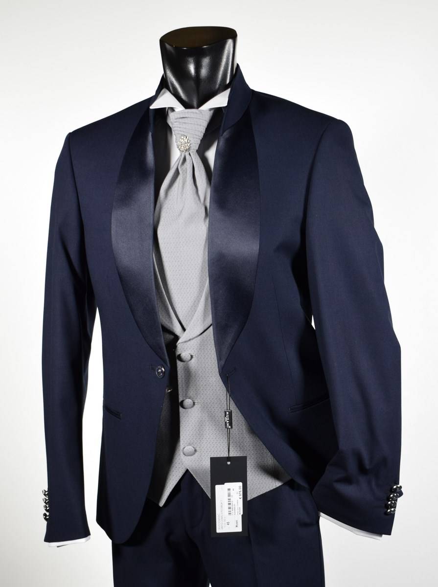Musani Milano Cerimonia Abito musani cerimonia blu modello coreano slim fit Convenienza