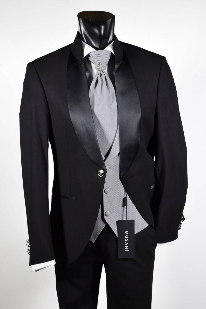 Musani Milano Cerimonia Abito nero musani cerimonia modello coreano slim fit Novità