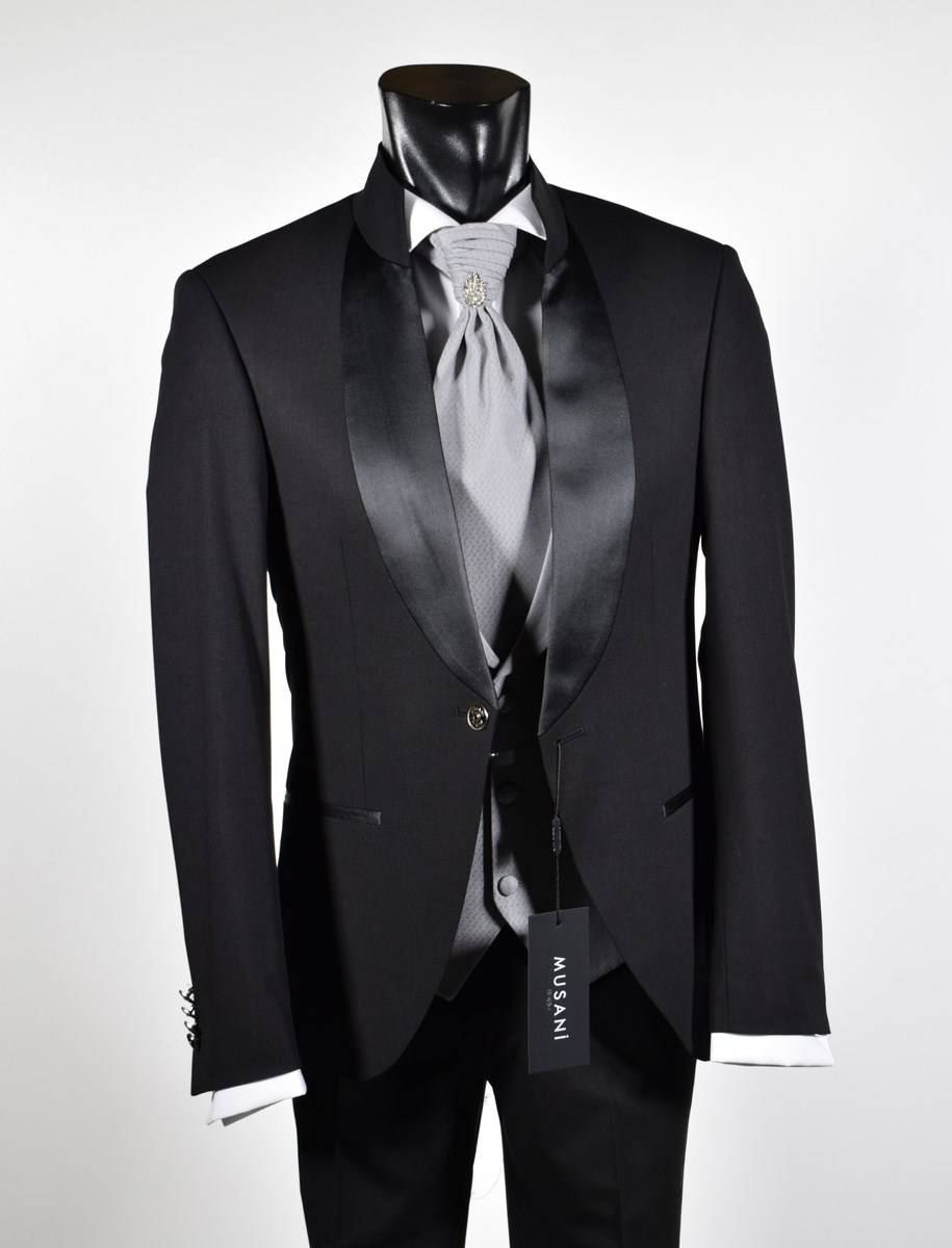 Musani Milano Cerimonia Abito nero musani cerimonia modello coreano slim fit Novità