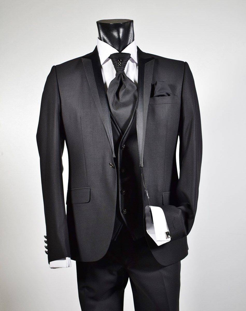 Musani Milano Cerimonia Abito nero slim fit Musani cerimonia Offerta