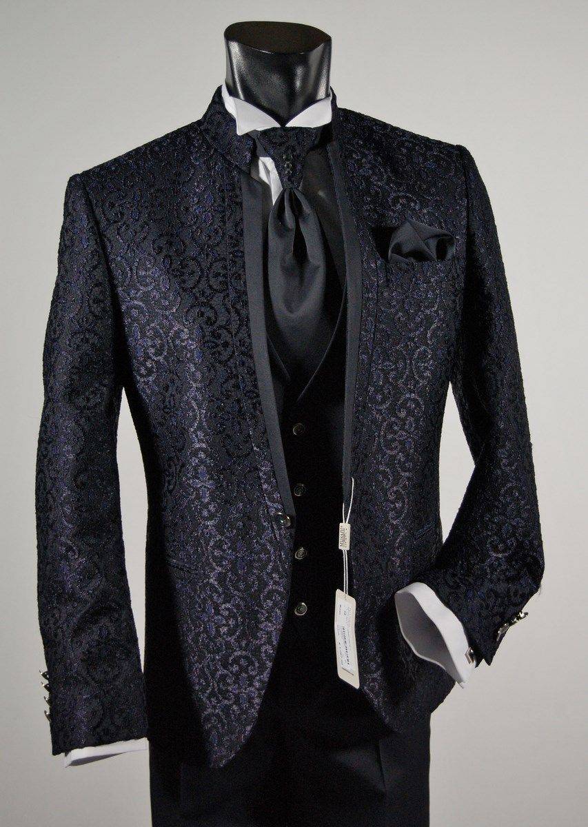Musani Milano Cerimonia Abito slim fit sposo guru broccato musani cerimonia Consegna Veloce