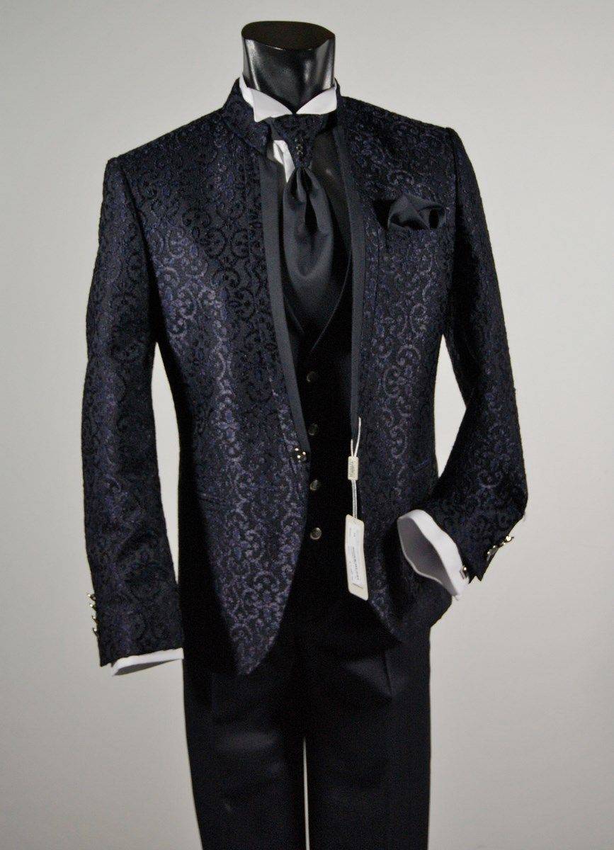 Musani Milano Cerimonia Abito slim fit sposo guru broccato musani cerimonia Consegna Veloce