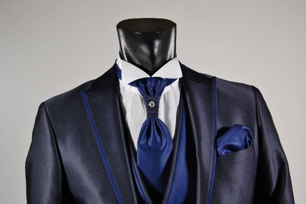 Musani Milano Cerimonia Abito da sposo slim fit musani cerimonia in colore blu e nero Online
