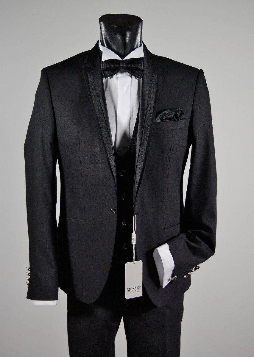 Musani Milano Cerimonia Abito elgante musani cerimonia nero slim fit Outlet
