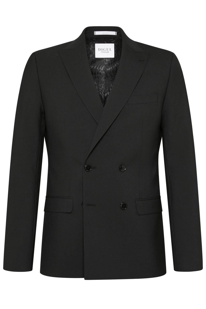 Digel Abito nero digel slim fit doppiopetto misto lana bi-stretch Negozio