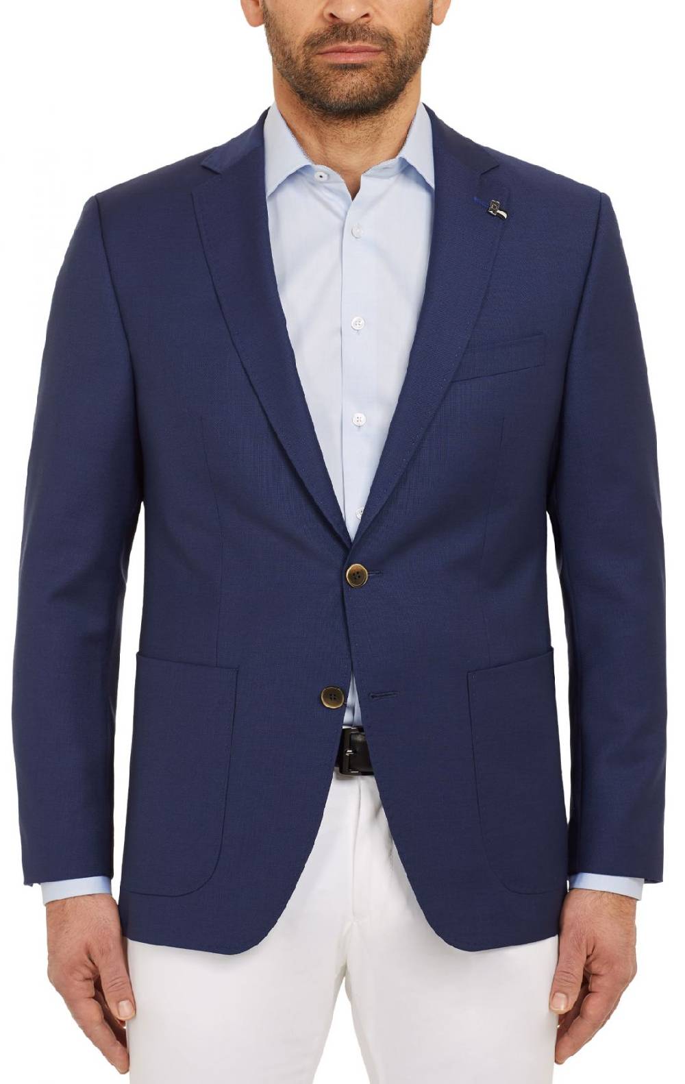 Digel Giacca blu marine digel drop quattro corto lana marzotto con tasche a toppa Online Outlet