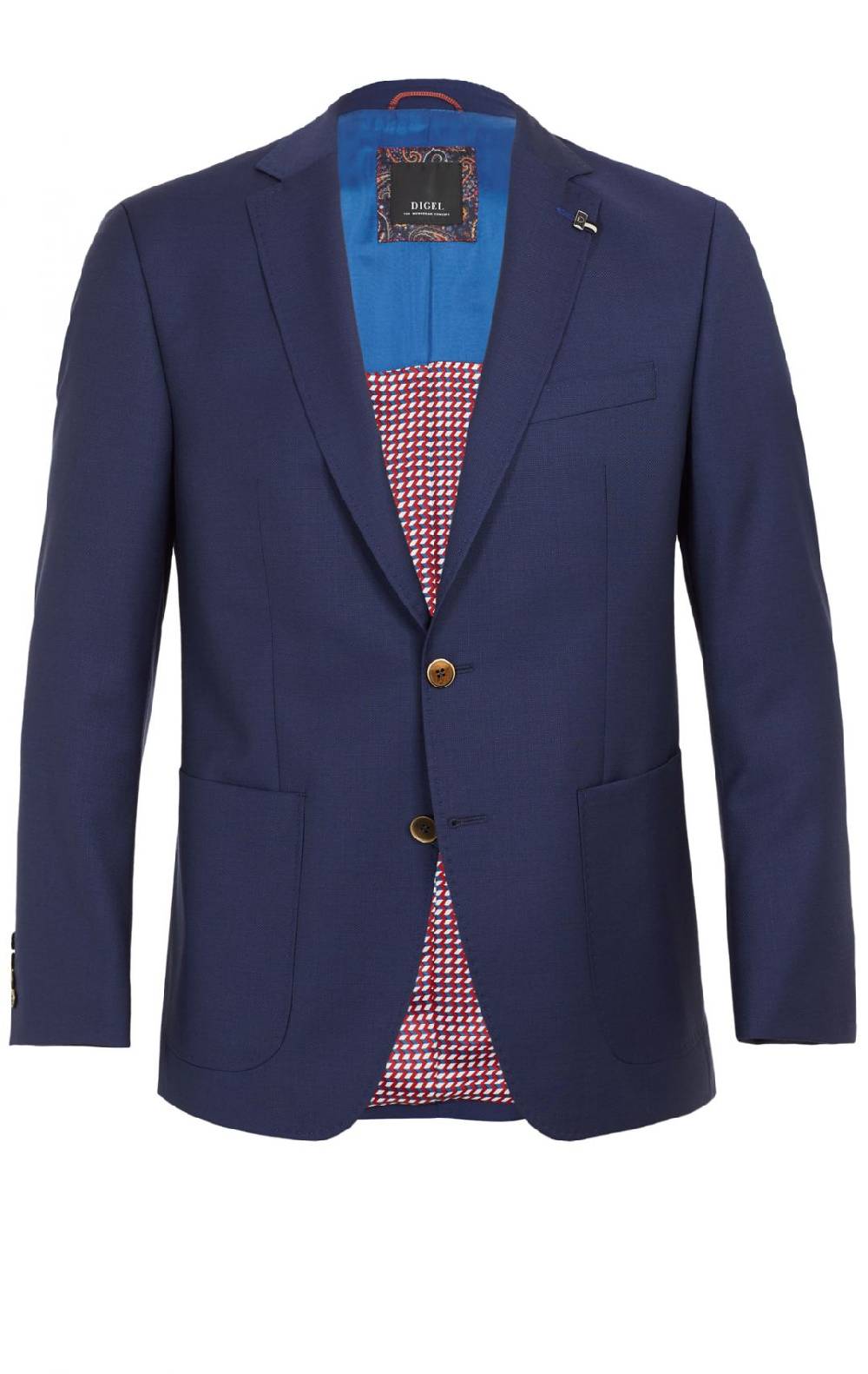 Digel Giacca blu marine digel in pura lana vergine marzotto con tasche a toppa Moda