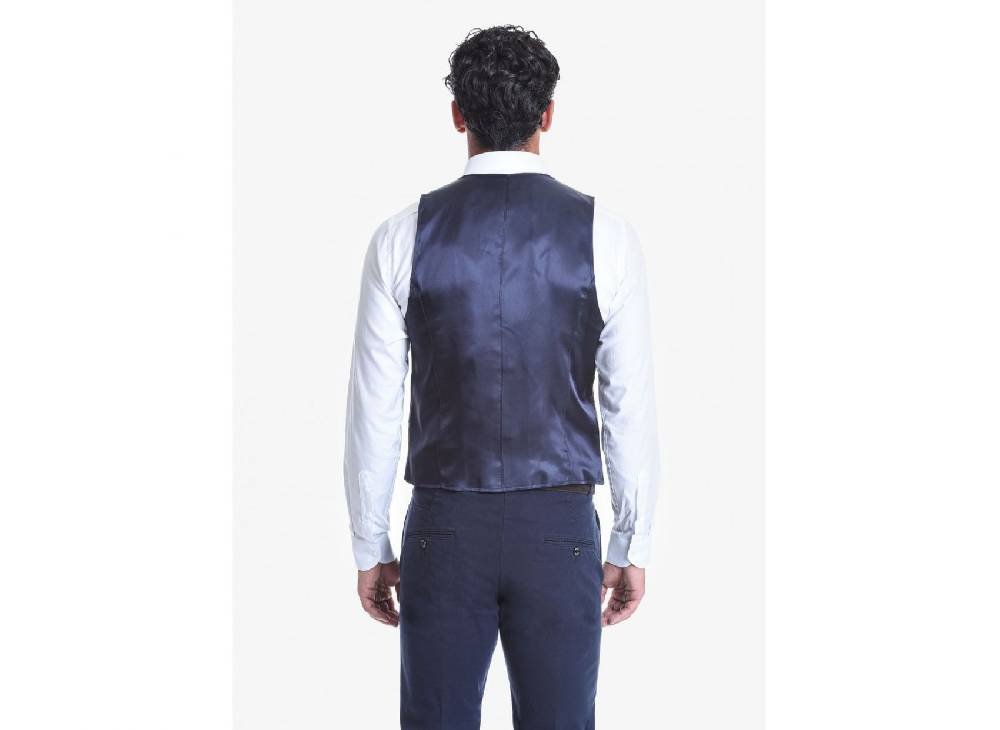 John Barritt Gilet john barritt doppio petto slim fit fantasia a quadri blu verde In Linea