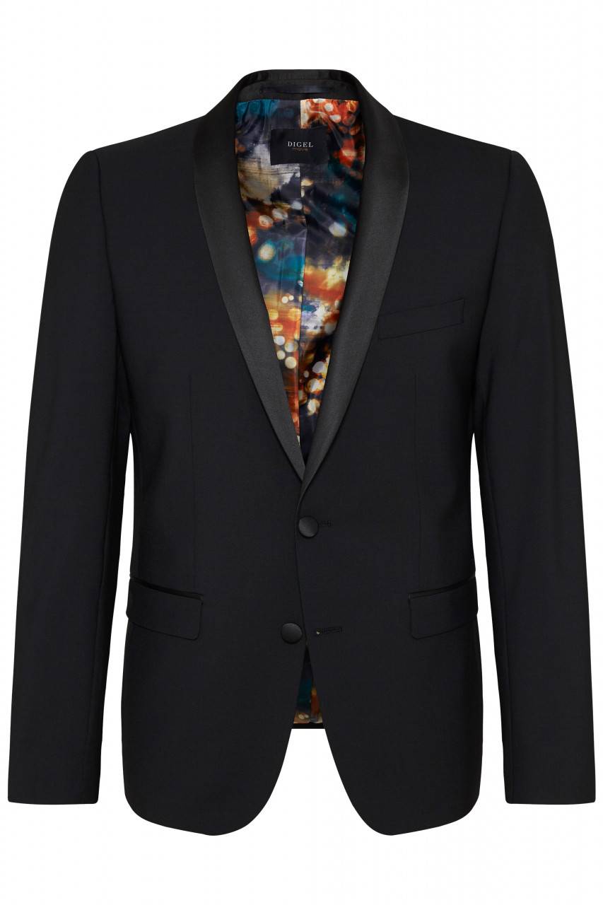 Digel Giacca blazer smoking digel nero slim fit collo a scialle Nuovo