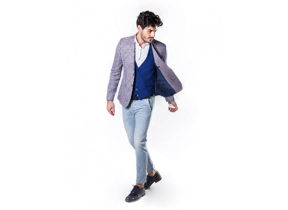 John Barritt Gilet azzurro john barritt in puro cotone Promozione
