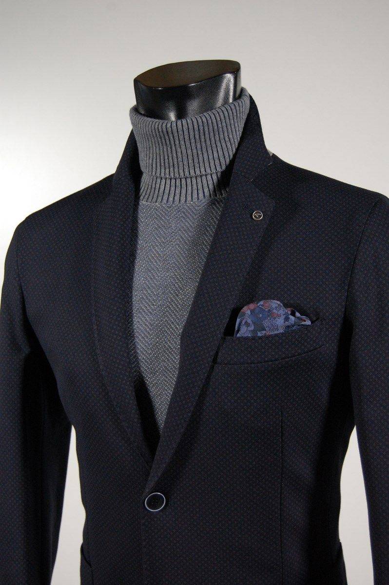 Falko Rosso Giacca blazer sfoderato micro fantasia blu falko rosso Soddisfazione Garantita