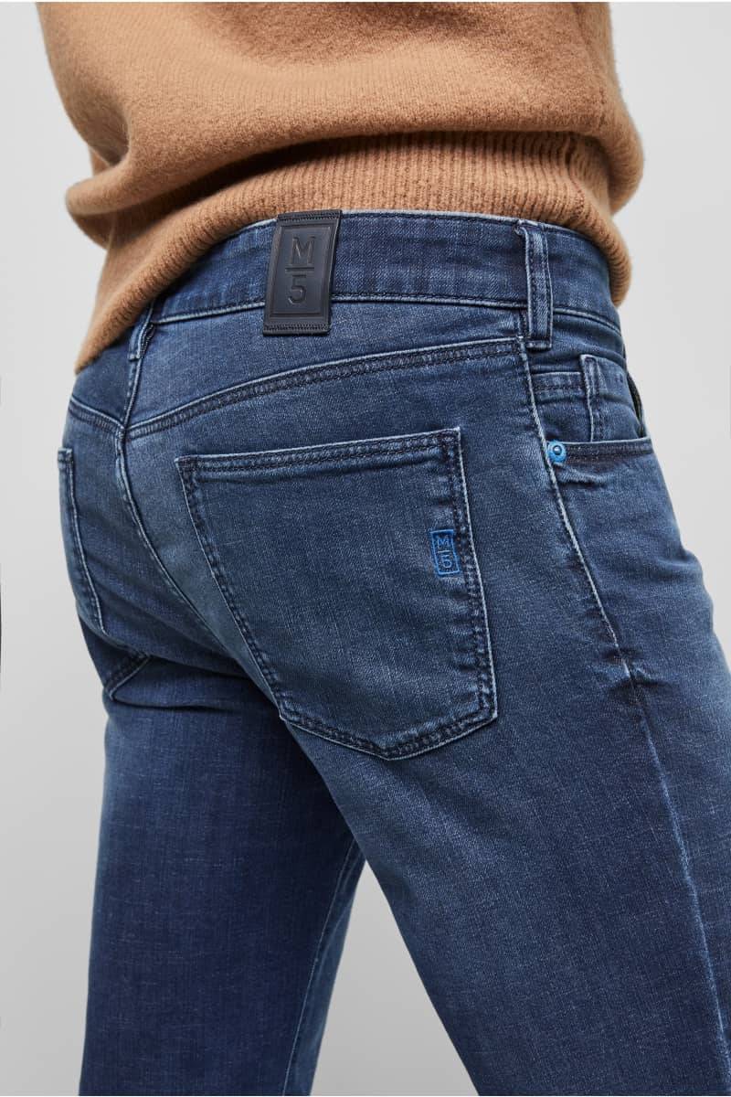 Meyer Jeans slim fit blu scuro stone washed m5 by meyer Offerta