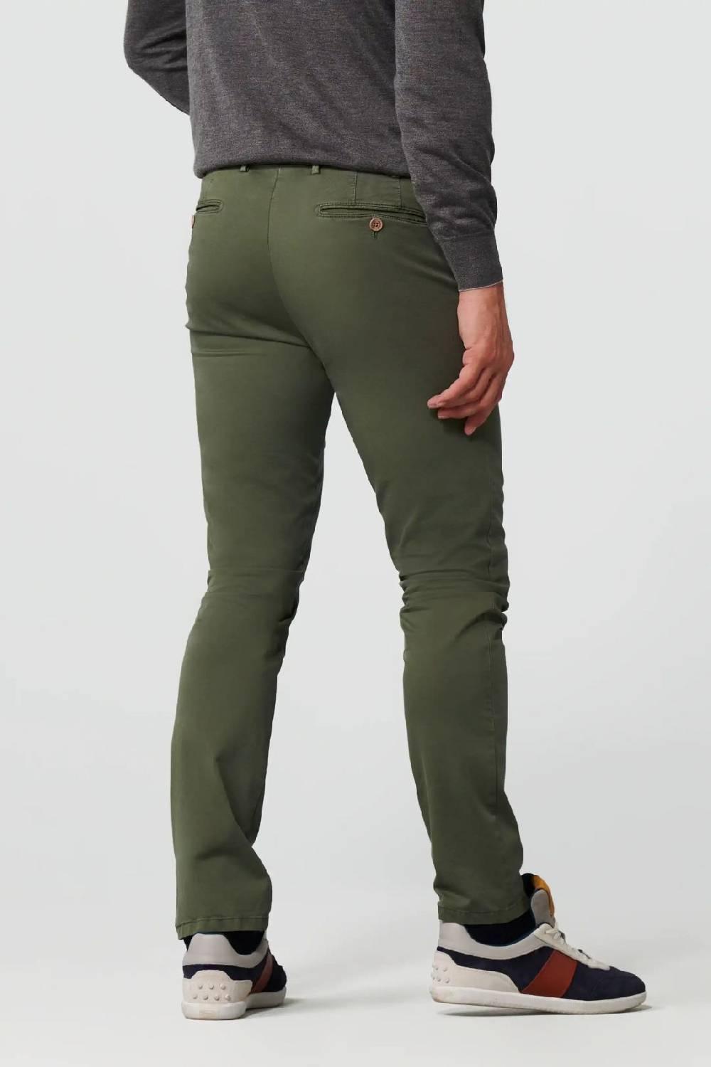 Meyer Pantalone verde oliva meyer cotone bio stretch modern fit In Linea