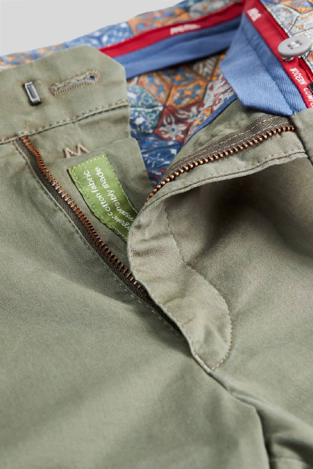 Meyer Pantalone verde oliva meyer cotone bio stretch modern fit In Linea