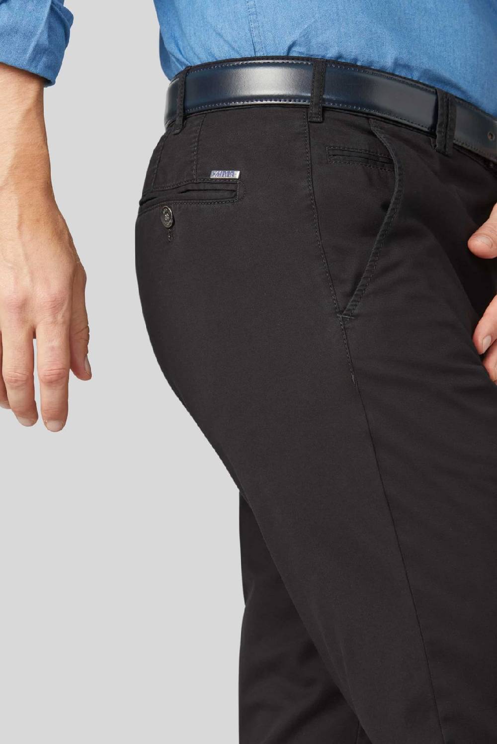 Meyer Pantalone nero meyer cotone bio stretch modern fit Italy