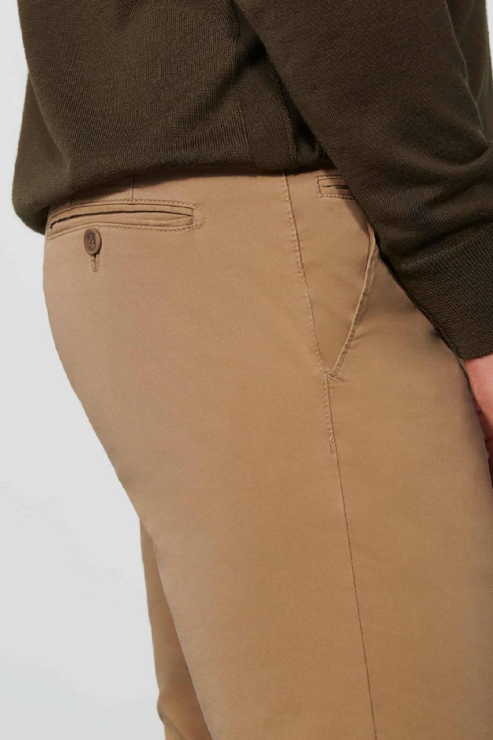 Meyer Pantalone color cammello meyer cotone bio stretch modern fit Vendita