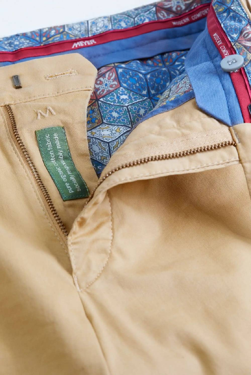 Meyer Pantalone color cammello meyer cotone bio stretch modern fit Vendita