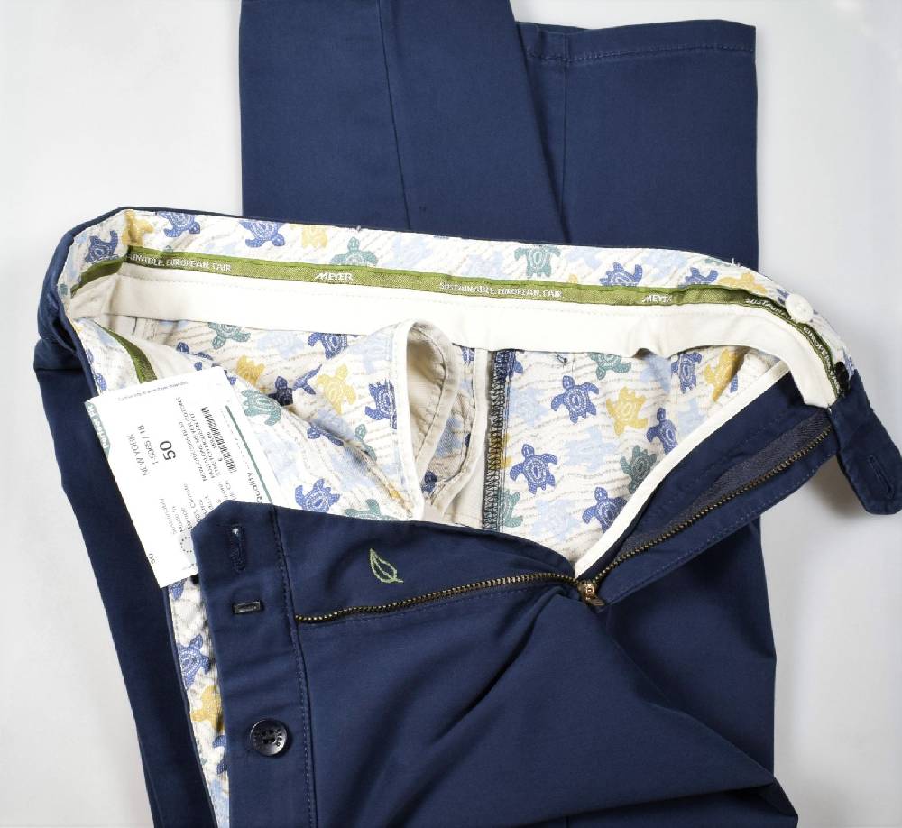 Meyer Pantalone meyer blu cotone bio vestibilità perfetta Vendita Economica