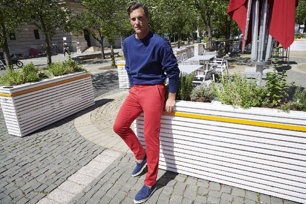 Meyer Pantalone meyer blu cotone bio vestibilità perfetta Vendita Economica