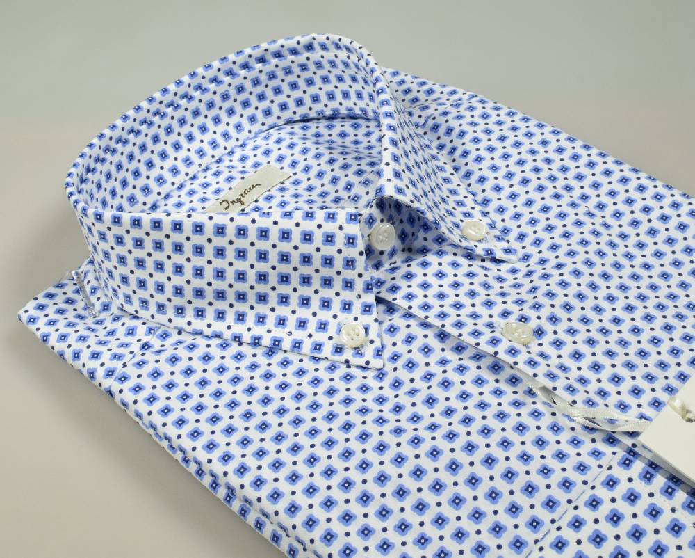 Ingram Camicia ingram button down cotone stampato regular fit In Saldo