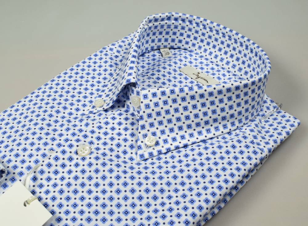 Ingram Camicia ingram button down cotone stampato regular fit In Saldo