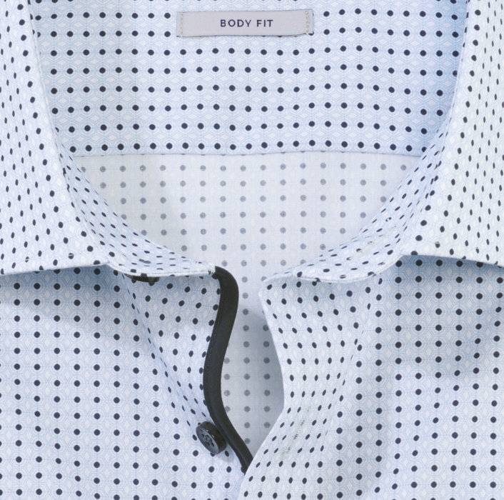 Olymp Camicia azzurra olymp slim fit cotone stretch stampato Offerta speciale