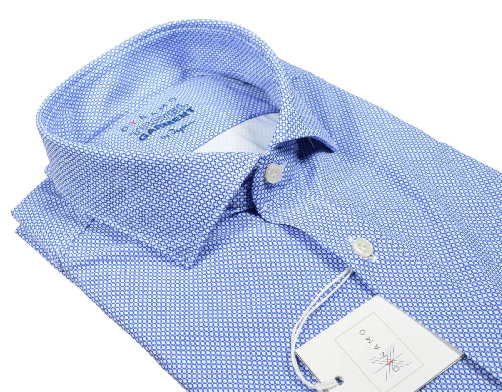Ingram Camicia azzurra micro disegno ingram dynamo tessuto performante vestibilità slim fit Offerta esclusiva