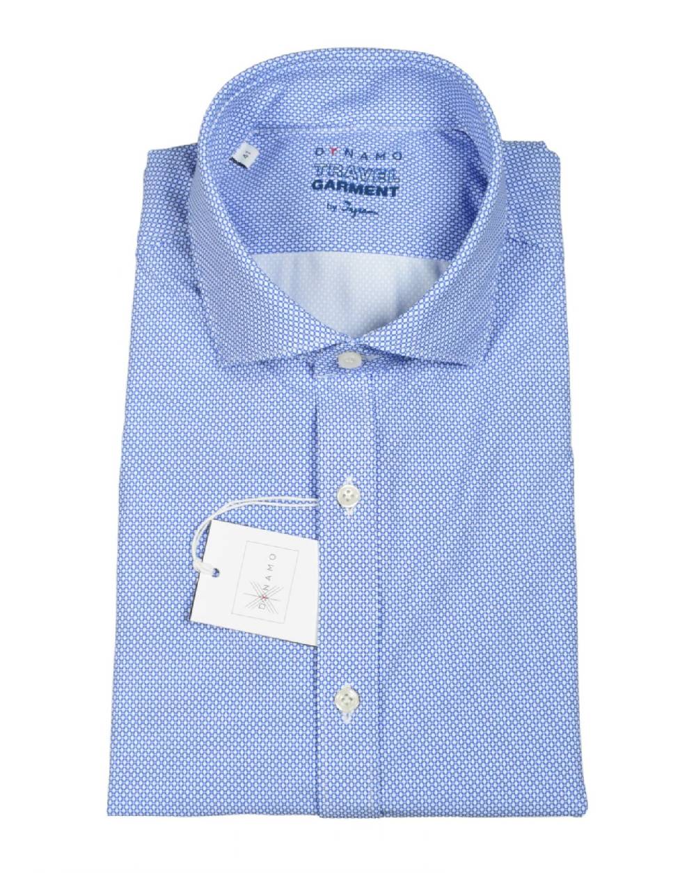 Ingram Camicia azzurra micro disegno ingram dynamo tessuto performante vestibilità slim fit Offerta esclusiva