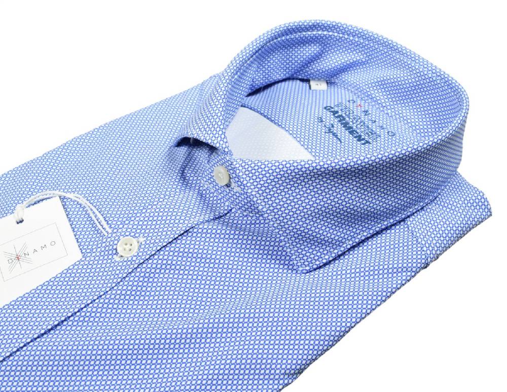 Ingram Camicia azzurra micro disegno ingram dynamo tessuto performante vestibilità slim fit Offerta esclusiva