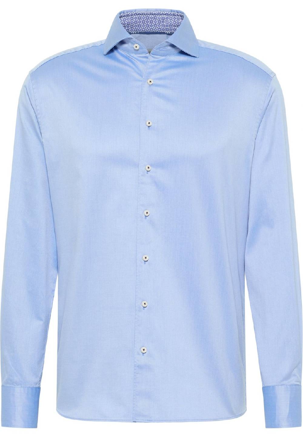 Eterna Camicia celeste eterna cotone twill ritorto modern fit interno in contrasto Offerta Pasqua
