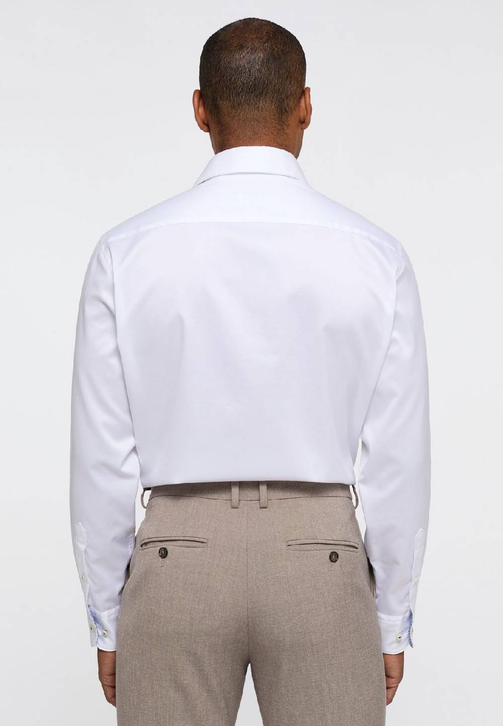 Eterna Camicia bianca eterna cotone twill ritorto modern fit interno in contrasto Offerta per la Festa della Mamma