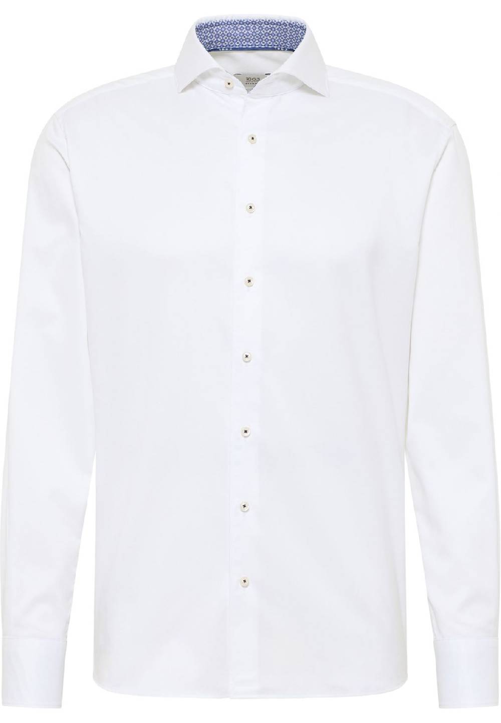 Eterna Camicia bianca eterna cotone twill ritorto modern fit interno in contrasto Offerta per la Festa della Mamma